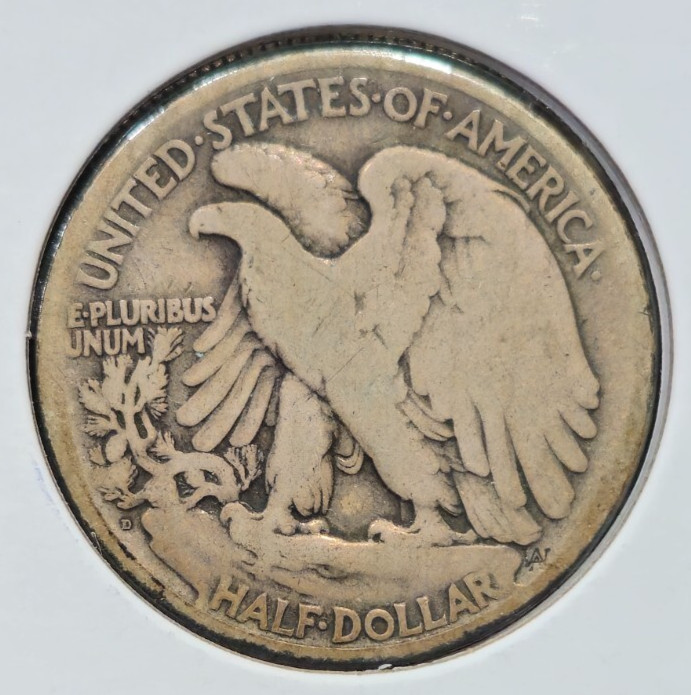 1919-D Walking Liberty Half - Better Grade - Light Toning - Original