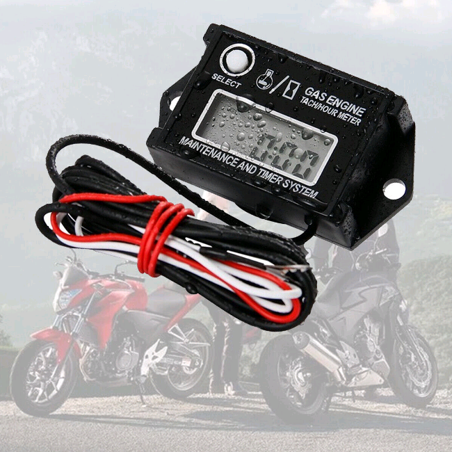 Small Engine Tachometer Hour Meter: Digital Inductive Waterproof Tiny Tach Meter