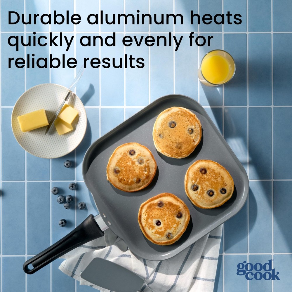 Ceramic Griddle Pan set Nonstick Aluminum Square Skillet Black