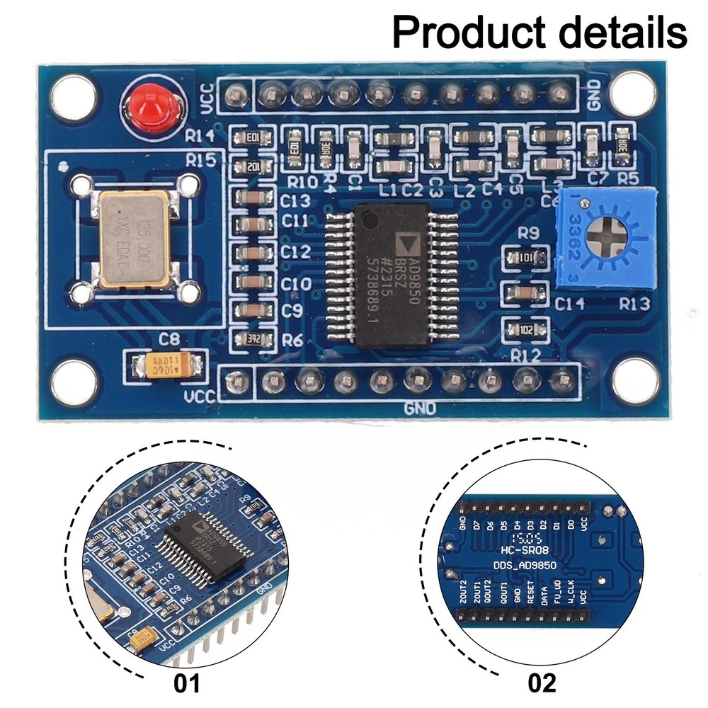 Versatile AD9850 Development Board Module Dual Sine Waves and Dual Square Waves