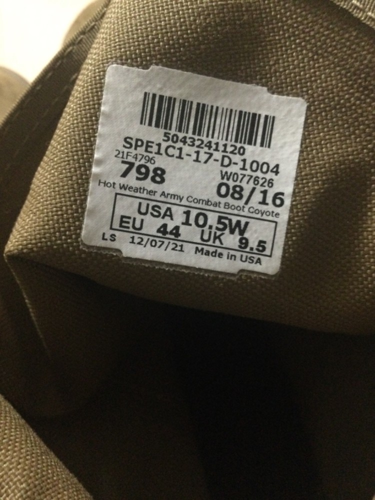 boots, army issue, new 10.5W, brown,