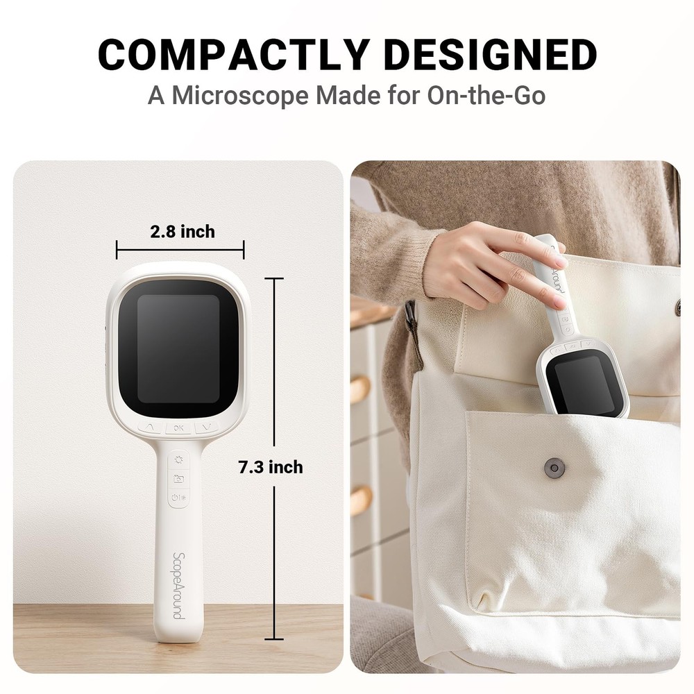 ScopeAround Digital Microscope, Autofocus Handheld Magnifier...