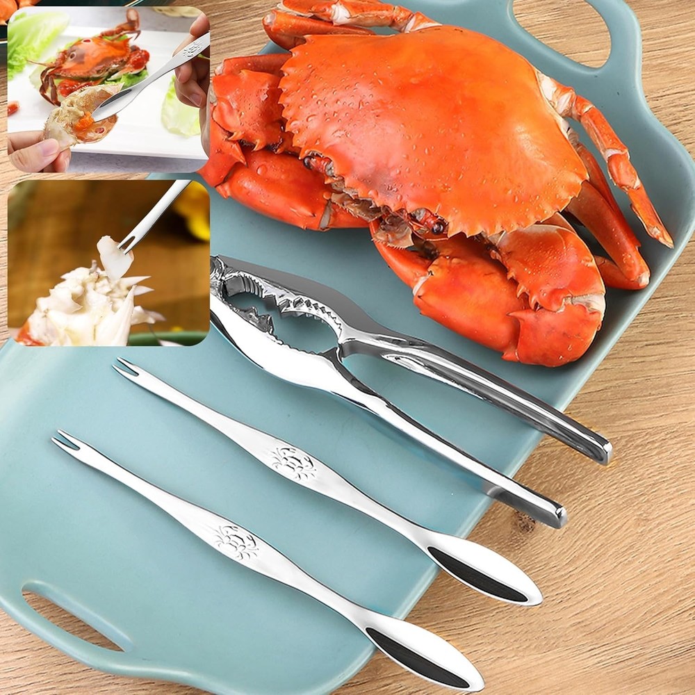 Crab Crackers and Tools, 9Pcs Tools Set for Seafood Boil, Crab Leg Cracker Tool,