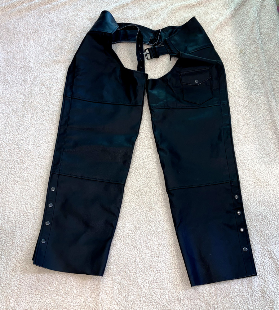 HWK Leather Motorcylce/Riding Chaps Size 12