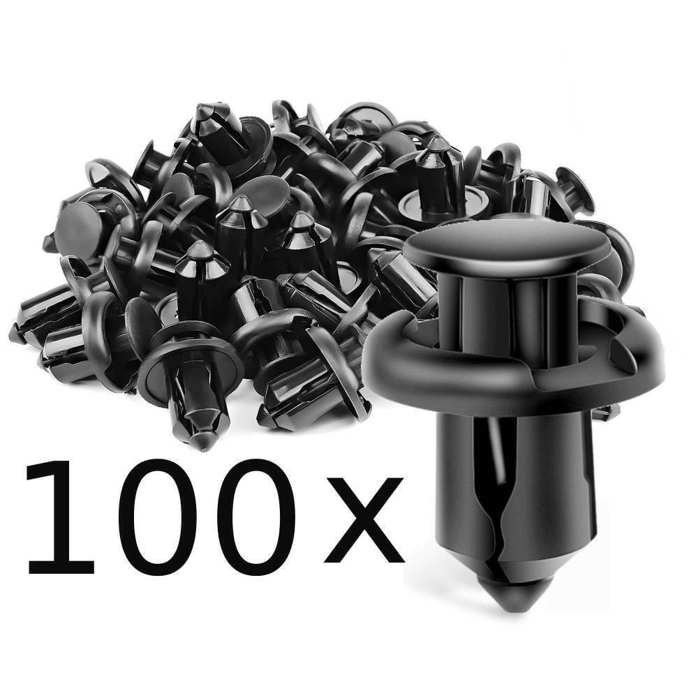100pcs Bumper Clips 10mm Plastic Rivet Fastener Mud Flaps Fender Push