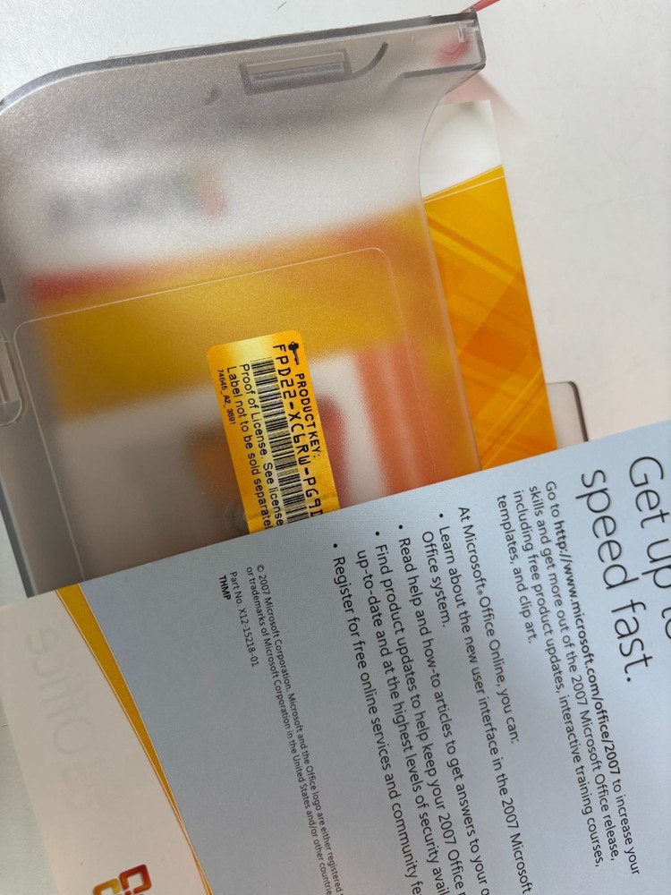 Microsoft Office Home & Student 2007 Software For Word Excel PowerPoint OneNote