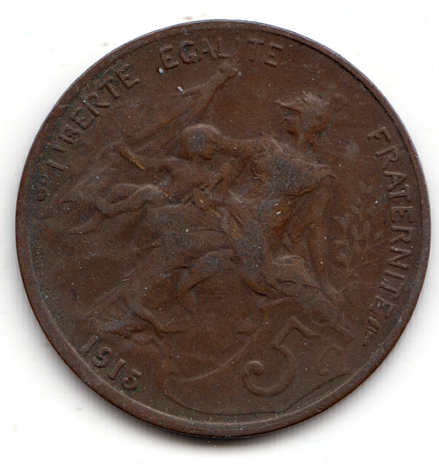 France 5 Centimes 1915