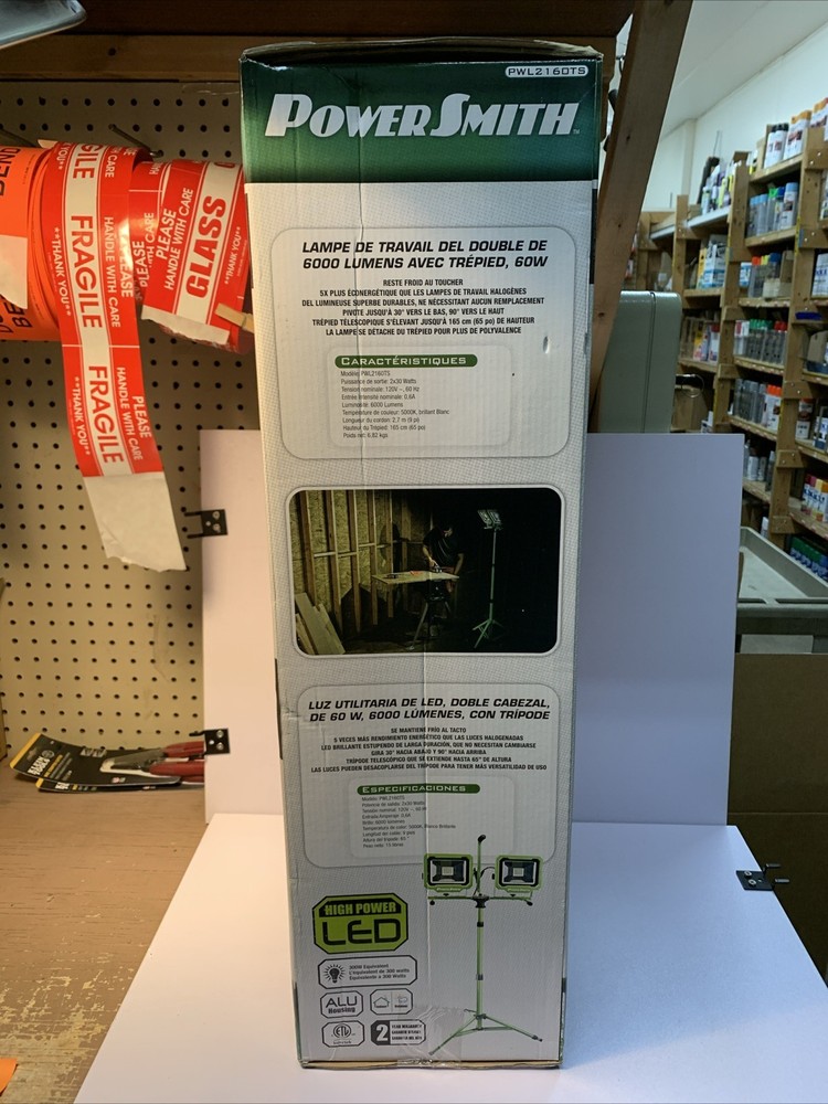 PowerSmith LED Work Light 60 Watt 6000 Lumen PWL2160TS