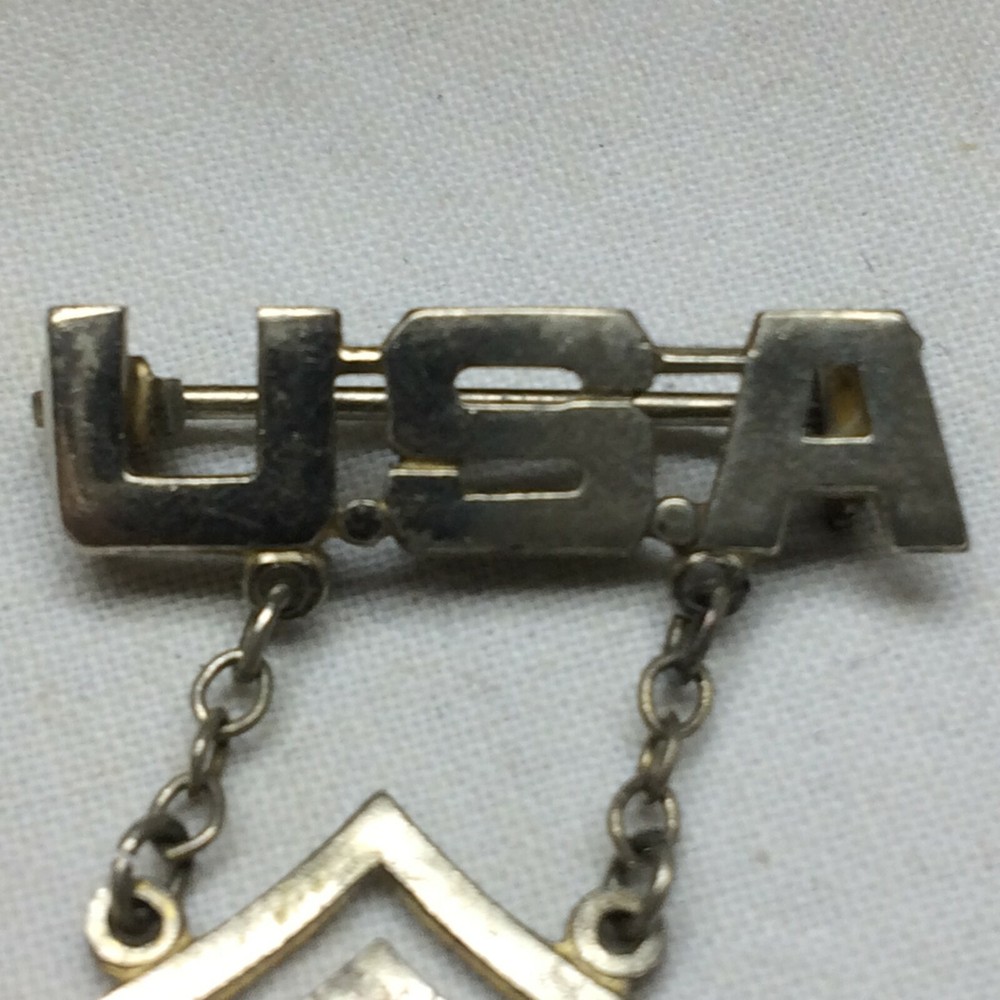 Vintage Sterling USA Military Pin Sergeant