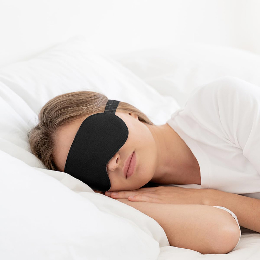 Silk Sleep Mask, Adjustable Soft Eye Cover for Comfortable Sleep & Naps, Pressur