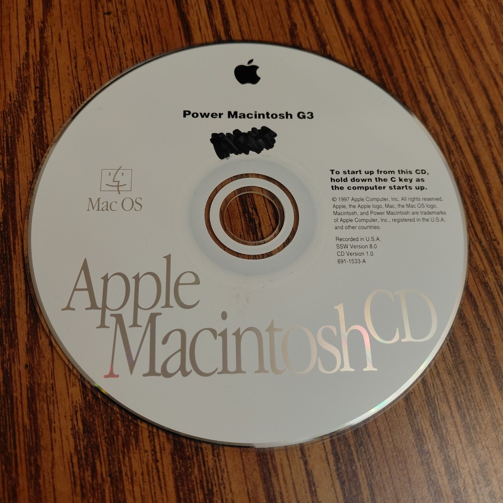 Apple Power Macintosh G3 Version 8.0 Software Install CD  691-1533-A