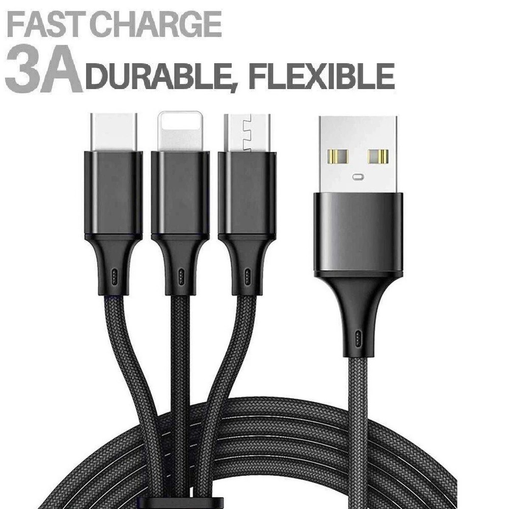 LOT NEW USB Charging Cable Universal 3 in 1 Multi Function Cell Phone Charger