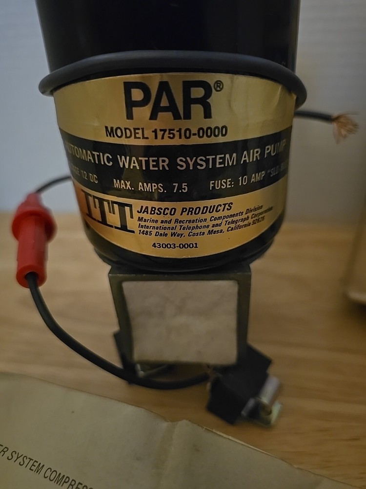 JABSCO PAR 17510-0000 Automatic Pressurizing Water System Air Pump NEW