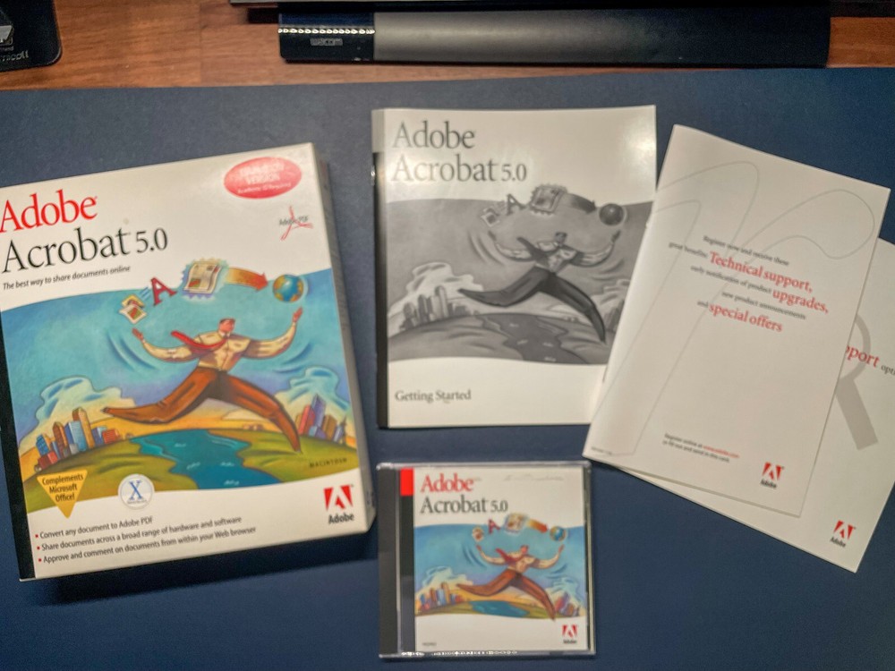 Adobe Acrobat 5.0 Education Version Apple Mac OS with Serial and Box, Complete