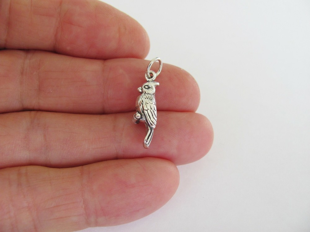 Sterling Silver 18mm 3d Cardinal Bird charm