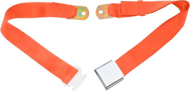 Orange 2 Point Lap Belt with Lift Style Chrome Buckle