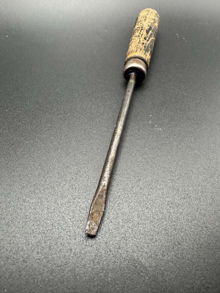 Vintage Wood Handle Flat Head Screwdriver 7"