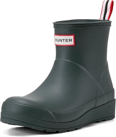 Hunter Women's Play Short Pull On Waterproof Ankle Rain Boots Arctic Moss Size 6
