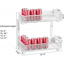 2Tier Under Sink Organizer, Pull Out Space Saving Rack for Kitchen Pantry