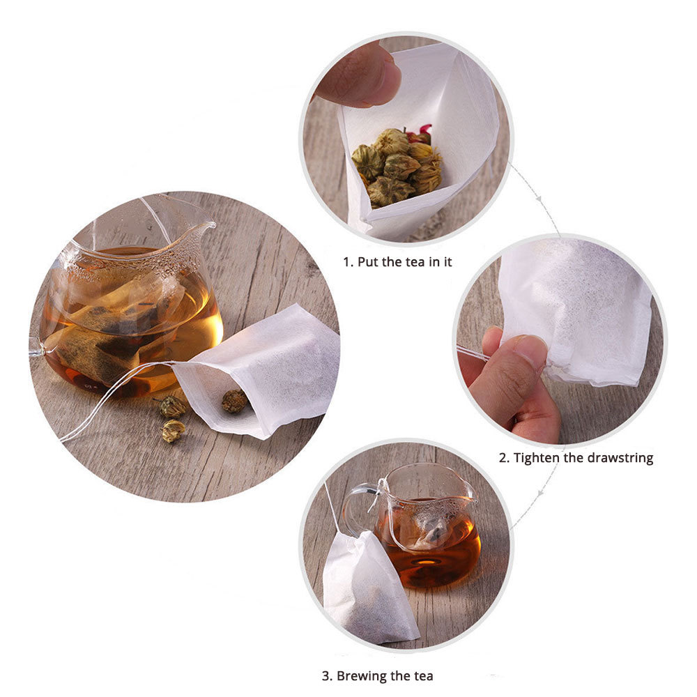 Assorted Sizes Non-woven Empty Tea Bags Loose Herbs Teabag with Drawstring