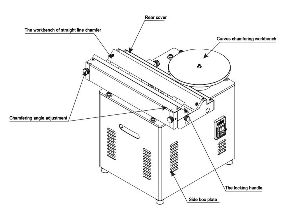 220V Multi-function Composite Chamfering Machine C Angle 45° Chamfer Equipment
