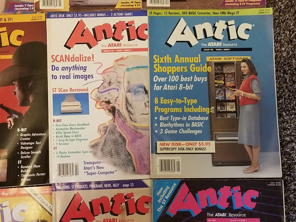 1986-88 Antic Atari / Analog Computing Magazines Computer vtg LOT Collection 80s