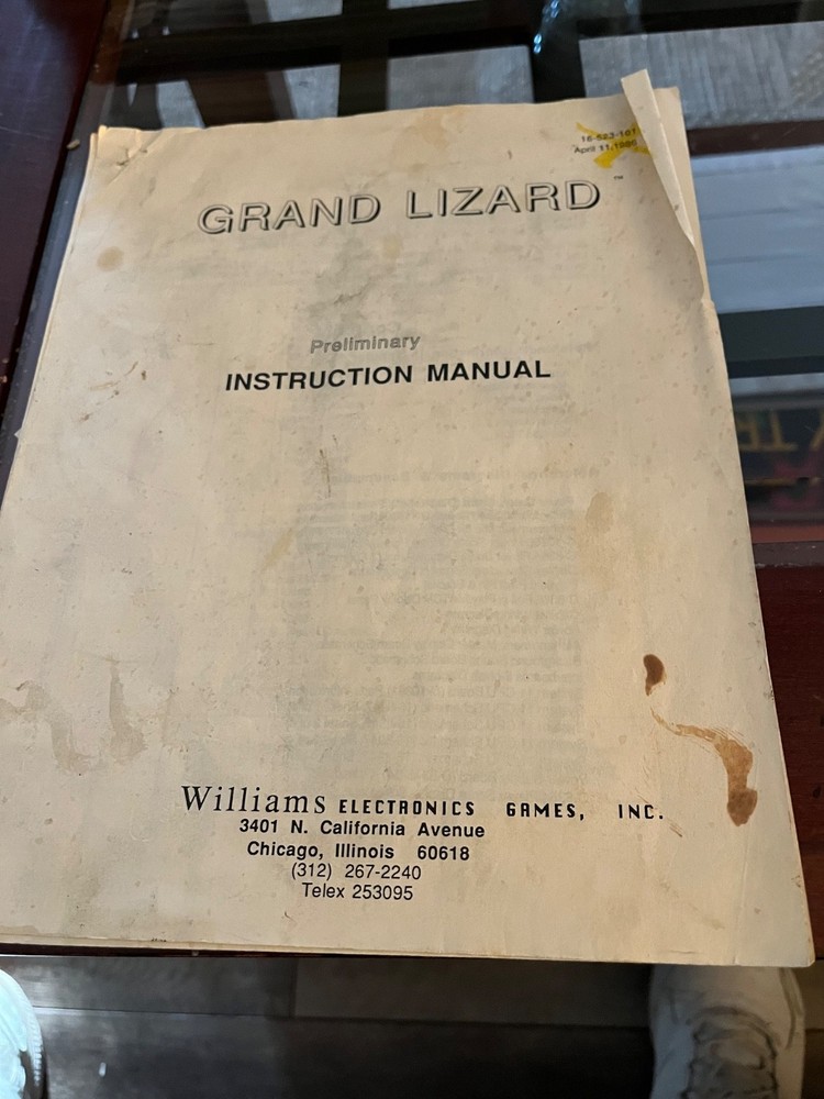 Grand Lizard Pinball Manual