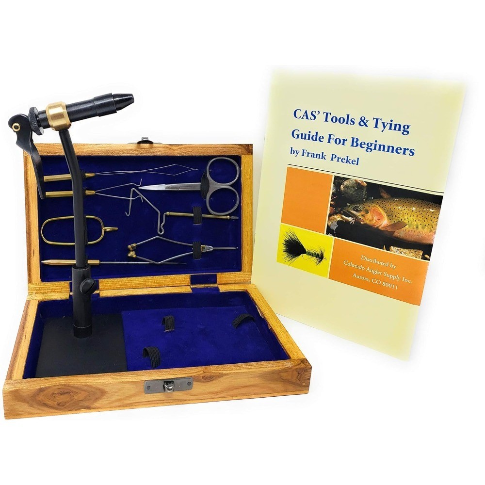 Complete Fly Tying Kit for Beginners & Advanced with Rotary Vise Bobbin Scissors