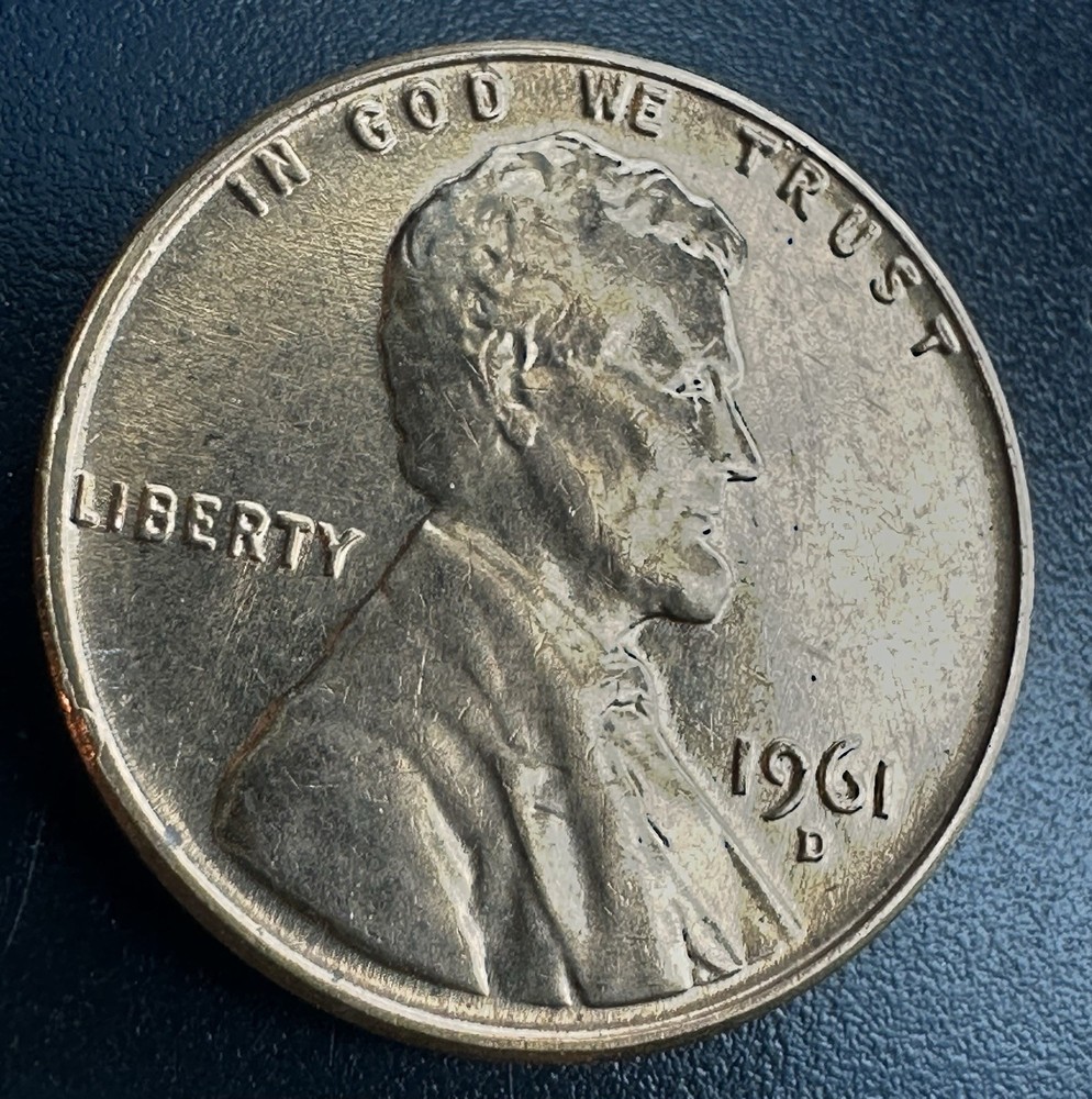 1961-D Lincoln Memorial Penny Micro Cud Error A-755