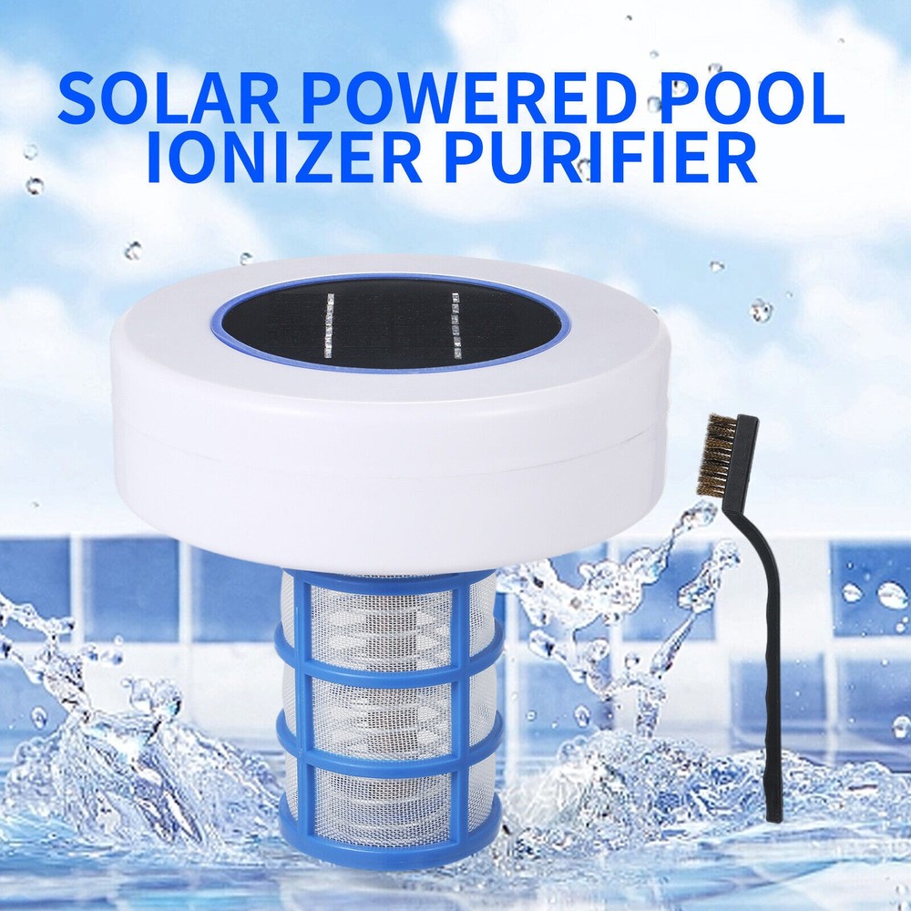 Solar Powered Pool Ionizer Purifier Copper Silver Ion Algae Cleaning New5C