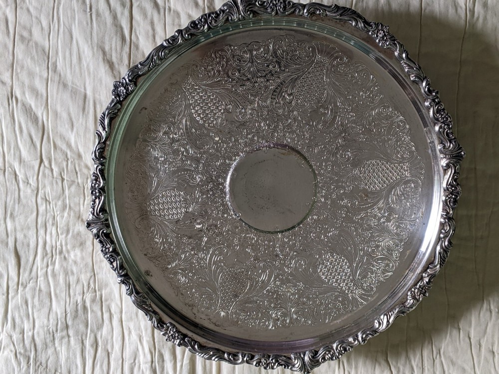 Vintage Sheridan Silver Plate Cake Stand 1950's  