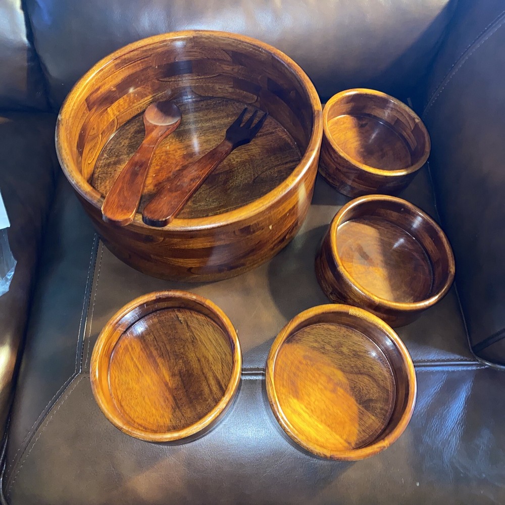 7 Price Wood Salad Bow Set