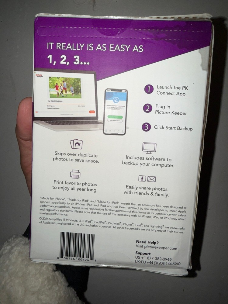 Picture Keeper Connect 32GB Photo Backup Drive iPhone Android Computer - Red