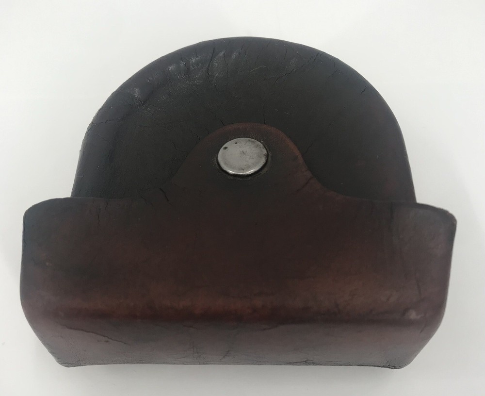 Vintage Leather Compass Belt Holder Case Brown