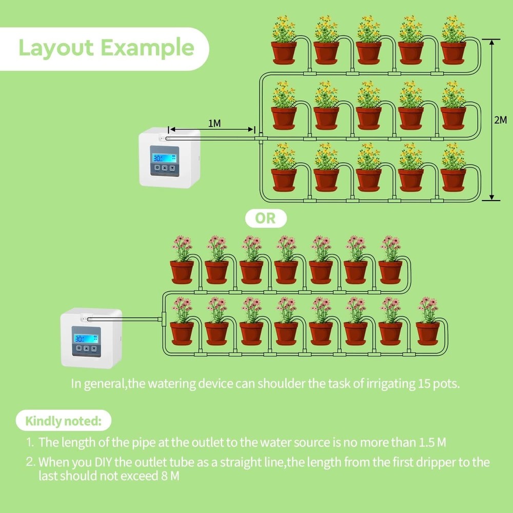 Automatic Drip Irrigation Kit for Indoor Plants with Programmable Water Timer