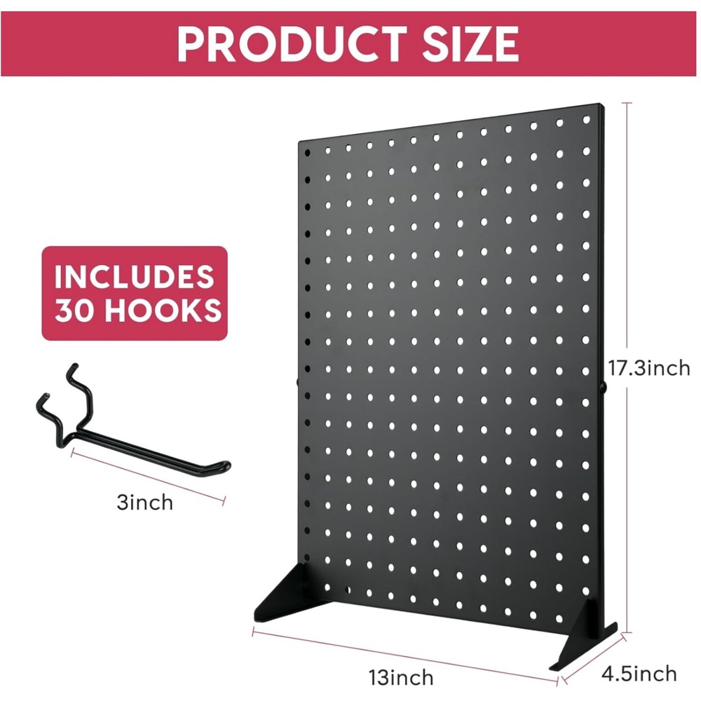 Desk Pegboard Panels with Merchandise Display Rack