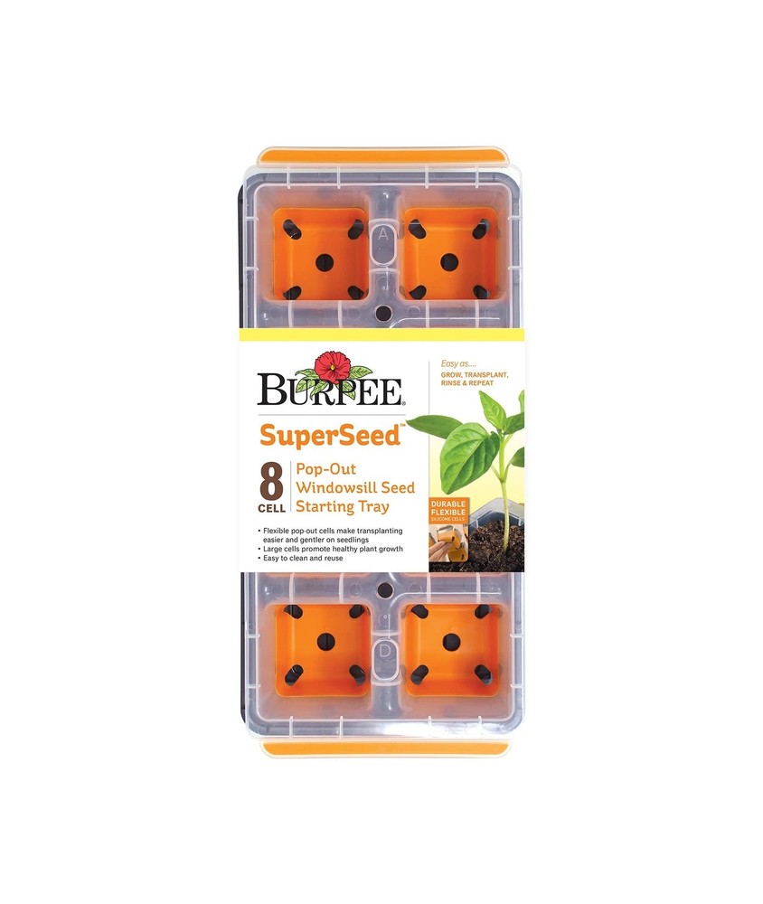 Burpee SuperSeed Windowsill Seed Starting Tray | 8 XL Cell | Seed Starter Tra...