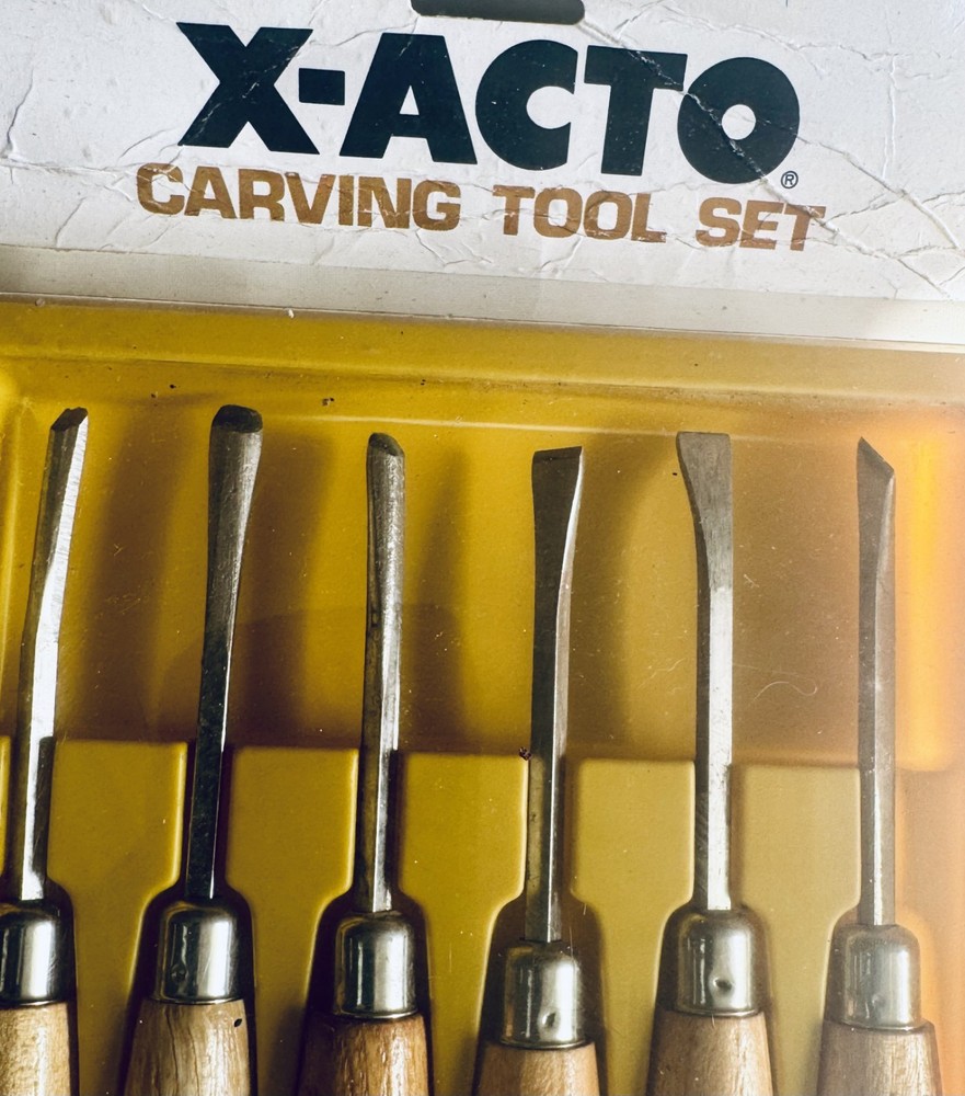 X-Acto NOS #5179 Wood Carving Tool Set 6 Chisels Gouges Vintage 1977 USA Sealed