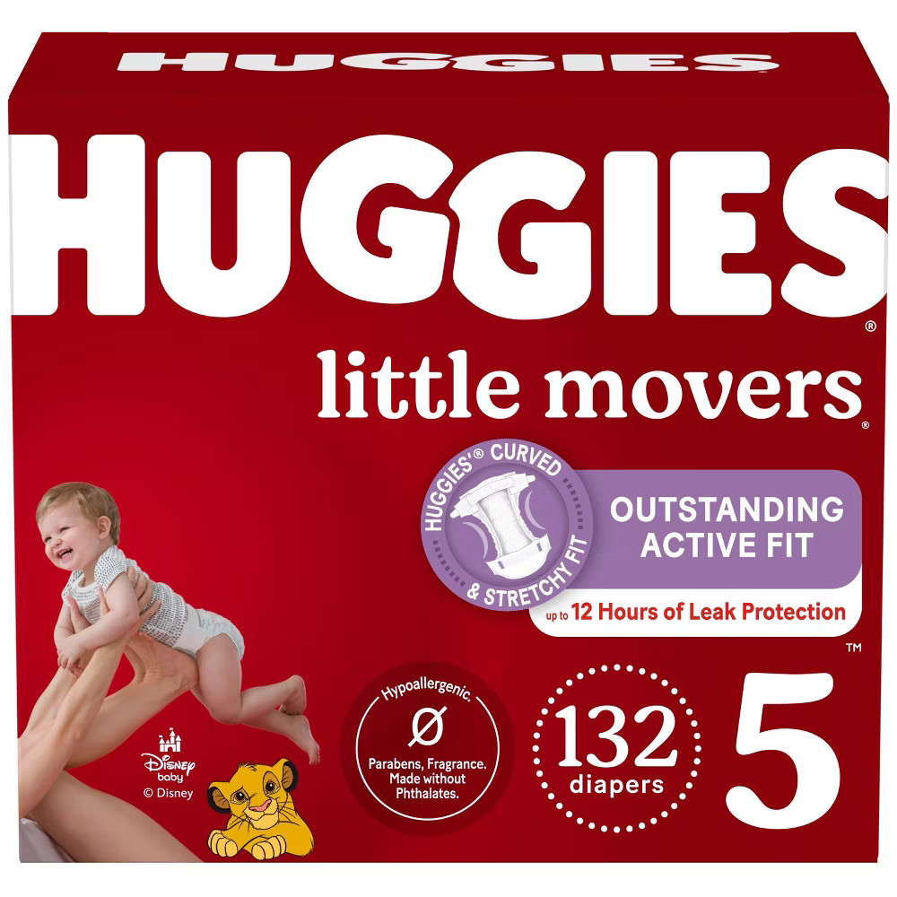 Huggies Little Movers Disposable Diapers - Econ+ Pack - Size 5 -