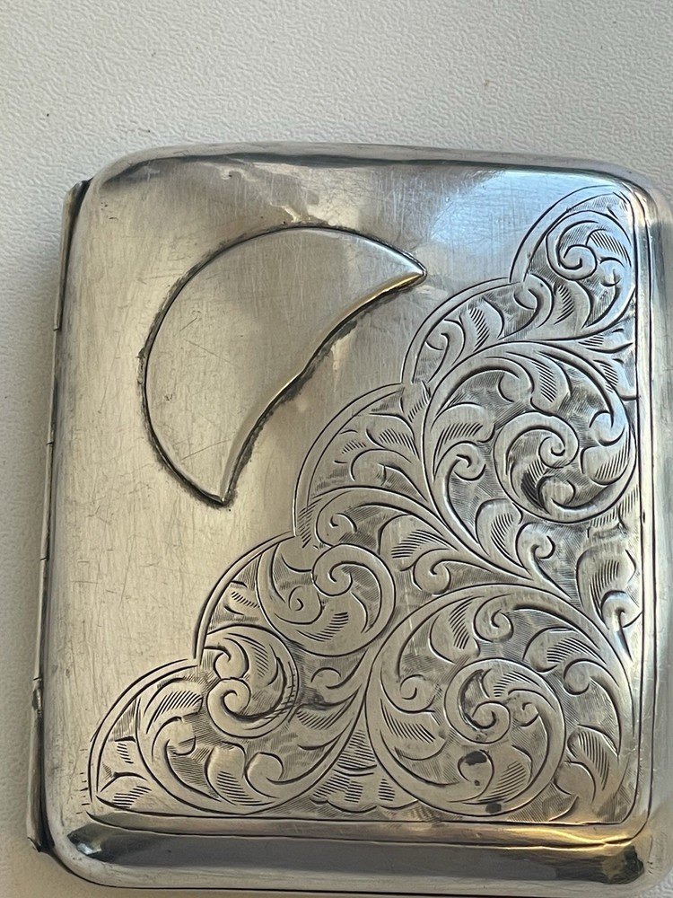 Art Deco Silver Curved Cigarette Case 1929 Birmingham