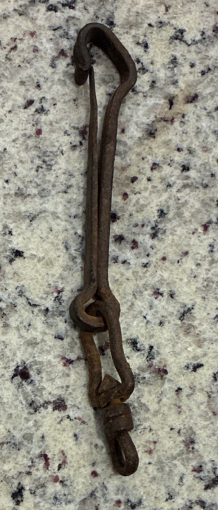 Antique Iron Hook Rusted Brown Architectural Hardware