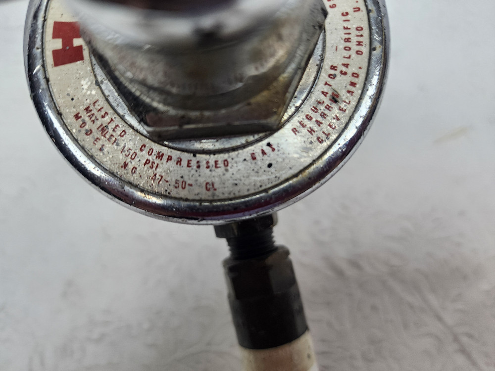 HARRIS Acetylene Regulator 47-50-CL w/ Back Flow Preventer - Used