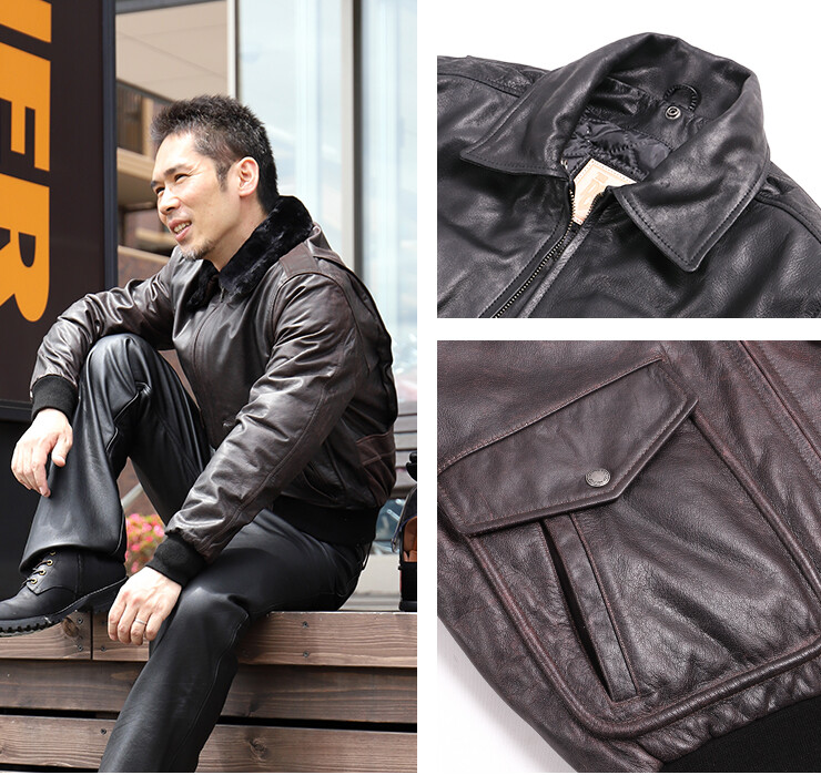 DEGNER Vintage Flight Leather Jacket Shoulder Elbow Back Chest Protector XL SIZE