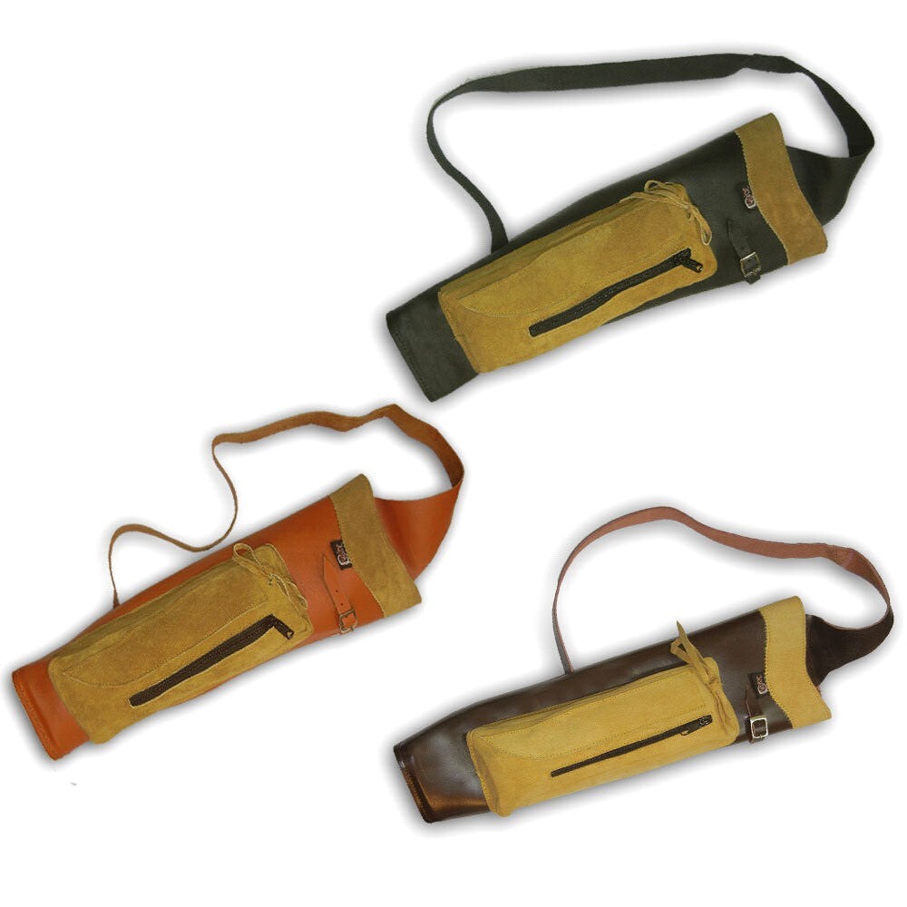 LONGBOW/RECURVE/COMPOUND BOW ARROW LEATHER SHOULDER BACK ARROW QUIVER BAG