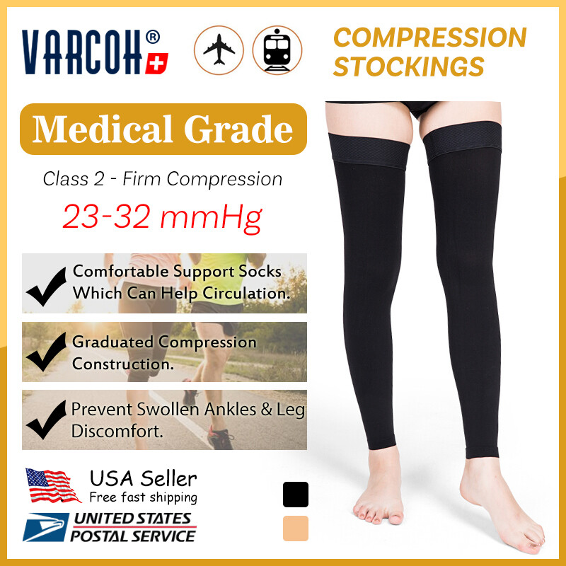 Leg Compression Sleeve Support Stockings Varicose Veins Edema Gradient Pressure