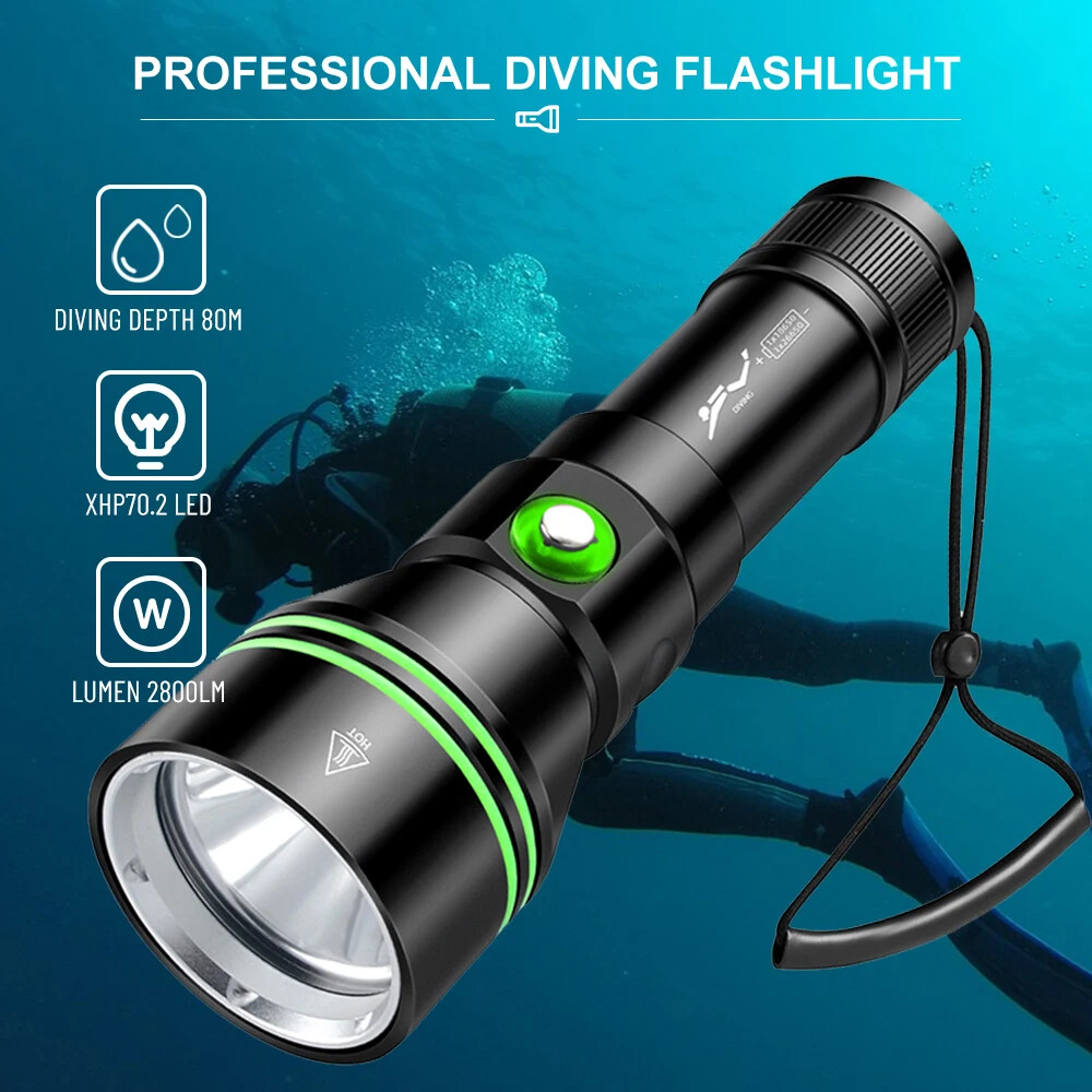 350000LM LED Professional Scuba Diving Light Underwater Flashlight Dive Torch US