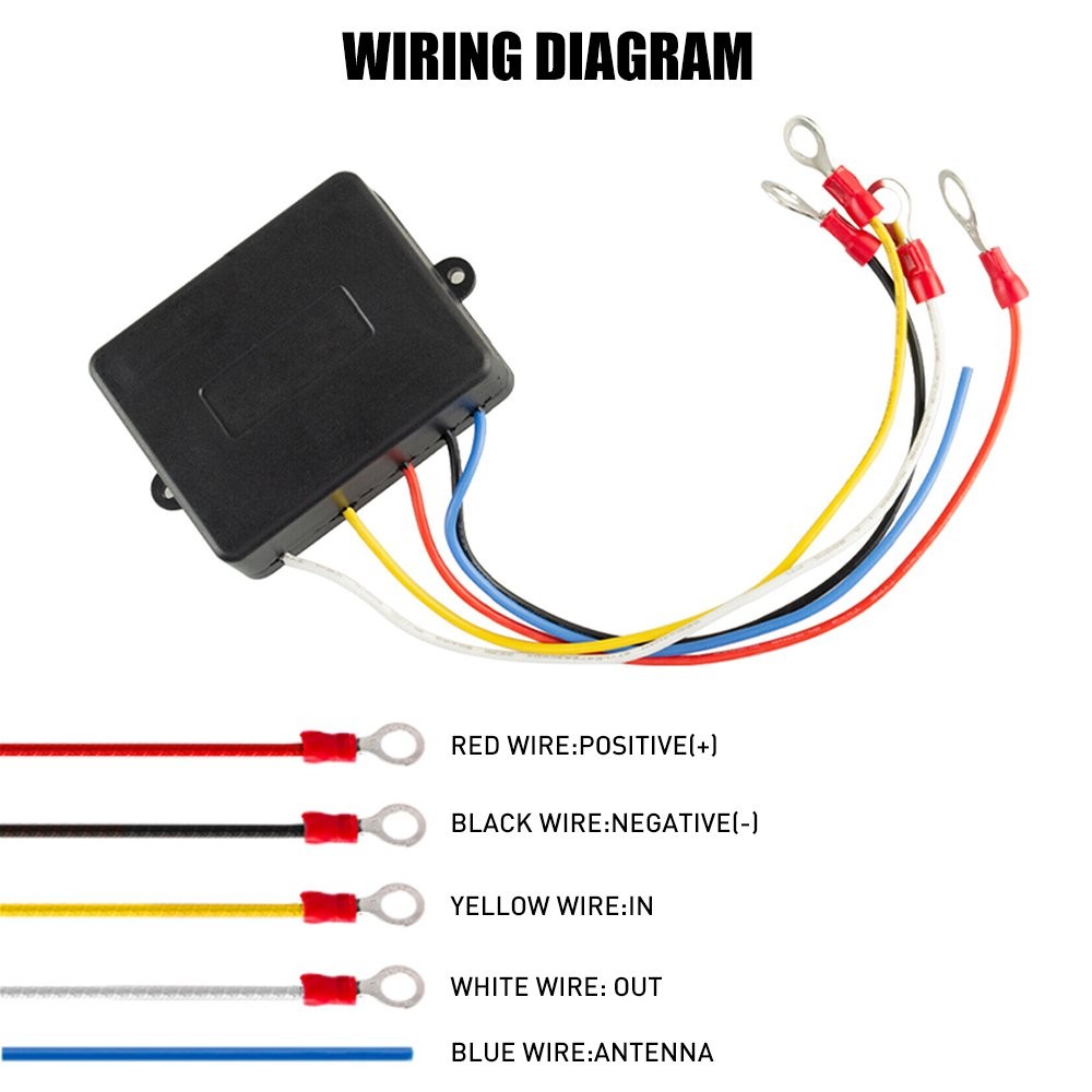 Wireless Winch Remote Control Handset Easy To Install 150ft 12 Volt Receiver ABS