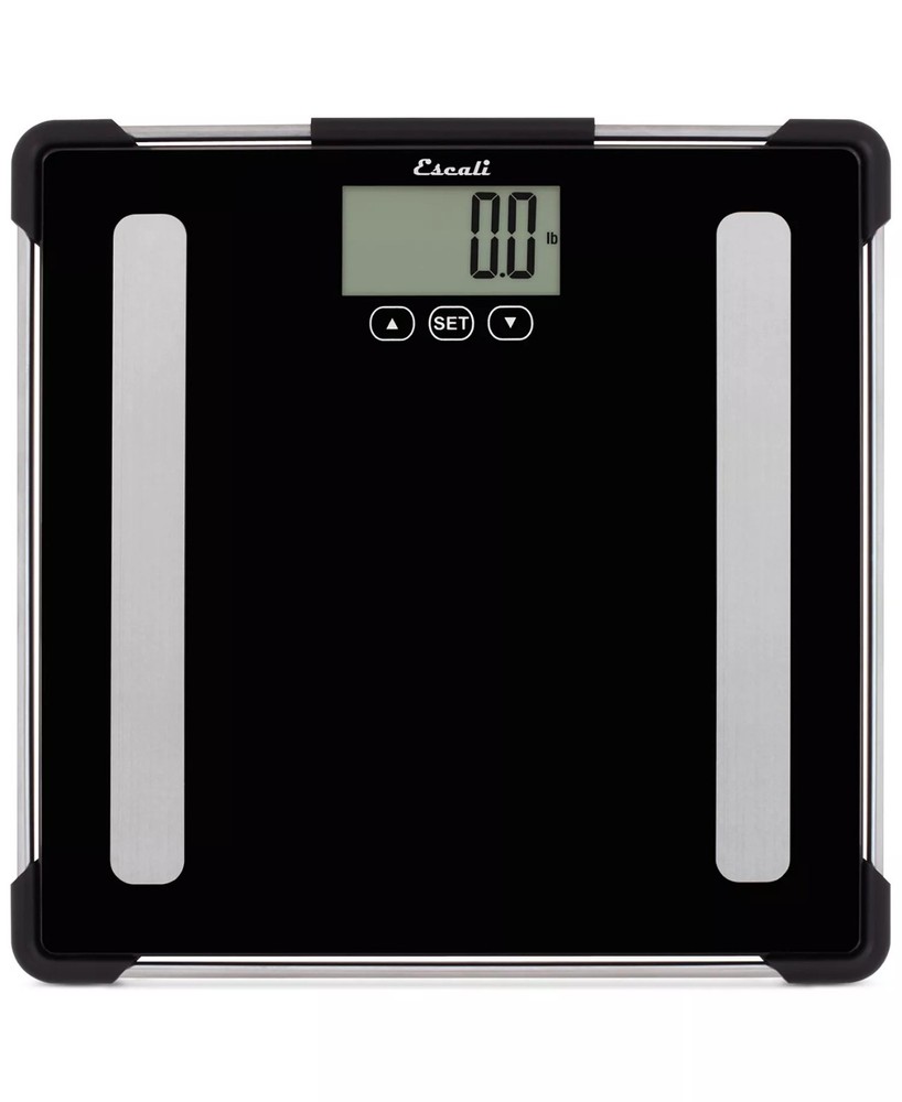 Escali Glass Body Fat Analyzing Bathroom 400lb Black Size Scale Pre Owned