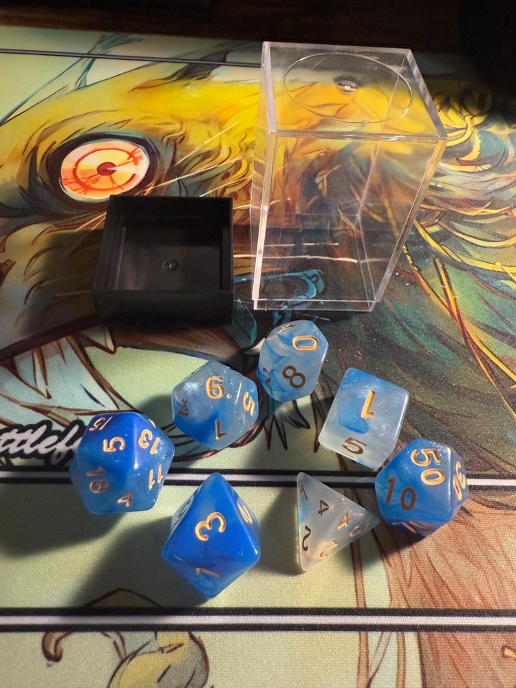 7 Piece Polyhedral Dice Set For Tabletop Gaming. (NEW), Includes Case!!! (D02)