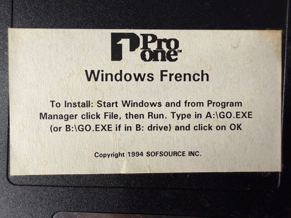 Pro one Easy To Learn Computing / Windows French 2 Disk 3.5" Set For Windows